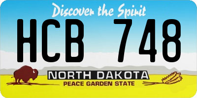 ND license plate HCB748