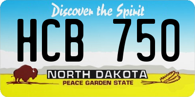 ND license plate HCB750