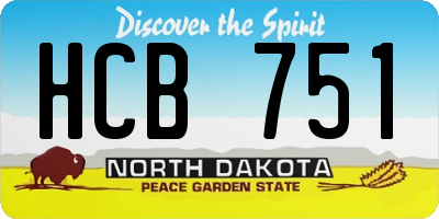 ND license plate HCB751