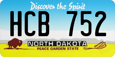 ND license plate HCB752