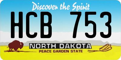 ND license plate HCB753