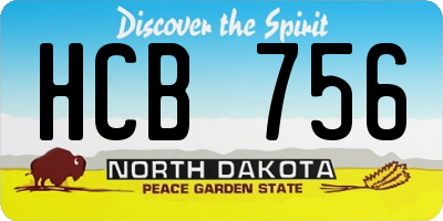 ND license plate HCB756