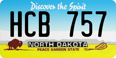 ND license plate HCB757