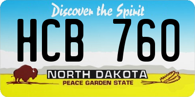 ND license plate HCB760