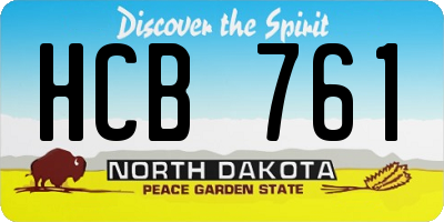 ND license plate HCB761