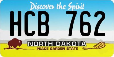 ND license plate HCB762