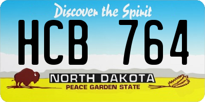 ND license plate HCB764