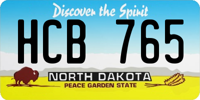 ND license plate HCB765