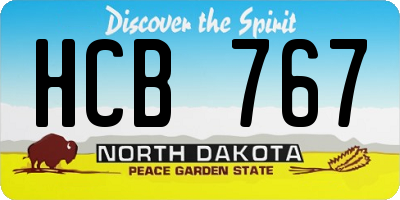 ND license plate HCB767