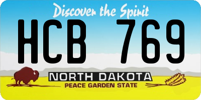 ND license plate HCB769