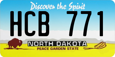 ND license plate HCB771