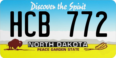 ND license plate HCB772