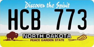 ND license plate HCB773