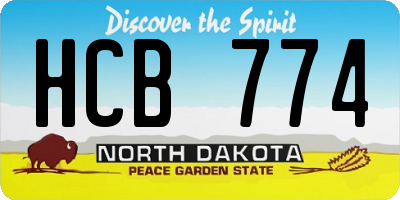 ND license plate HCB774