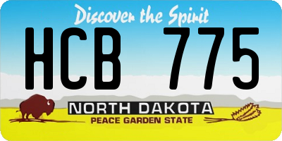 ND license plate HCB775