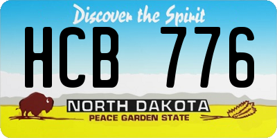 ND license plate HCB776