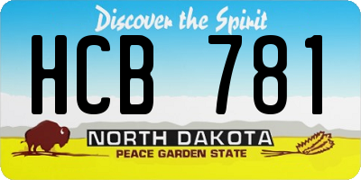 ND license plate HCB781