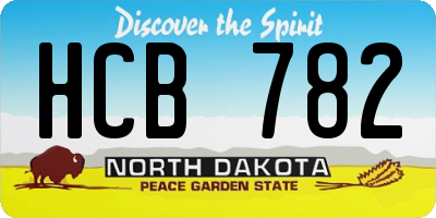 ND license plate HCB782