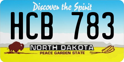 ND license plate HCB783