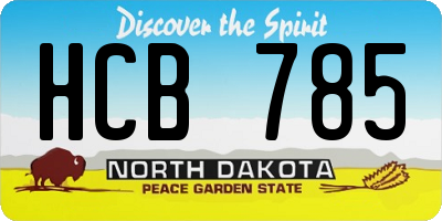 ND license plate HCB785