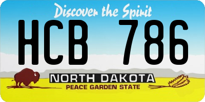 ND license plate HCB786