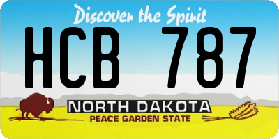 ND license plate HCB787
