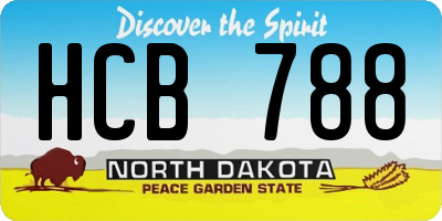 ND license plate HCB788