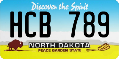 ND license plate HCB789