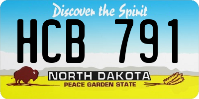 ND license plate HCB791