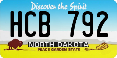 ND license plate HCB792