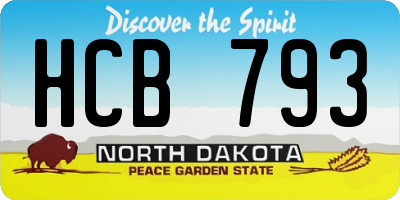 ND license plate HCB793