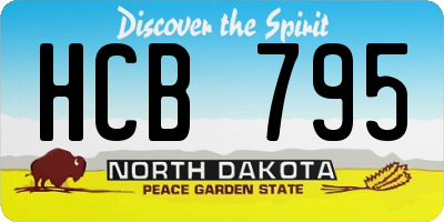 ND license plate HCB795