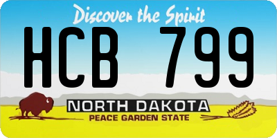 ND license plate HCB799