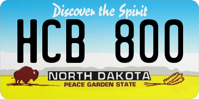 ND license plate HCB800