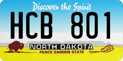 ND license plate HCB801