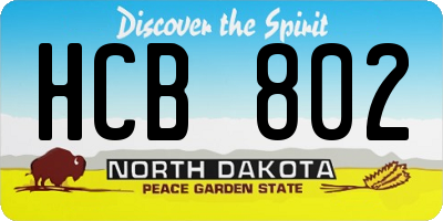 ND license plate HCB802