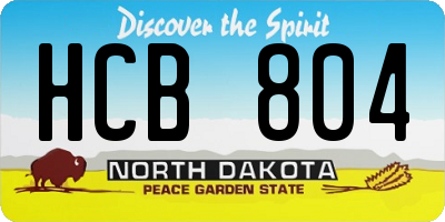 ND license plate HCB804