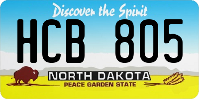 ND license plate HCB805