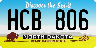 ND license plate HCB806