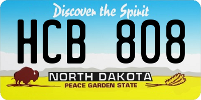 ND license plate HCB808