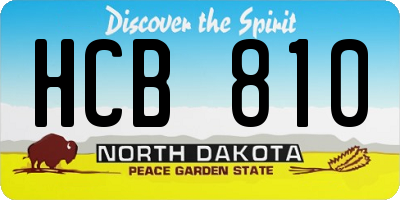 ND license plate HCB810