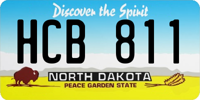 ND license plate HCB811