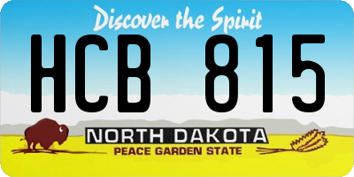 ND license plate HCB815