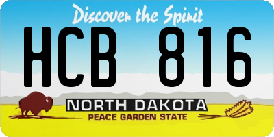 ND license plate HCB816