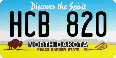 ND license plate HCB820