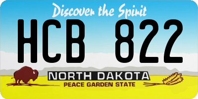 ND license plate HCB822