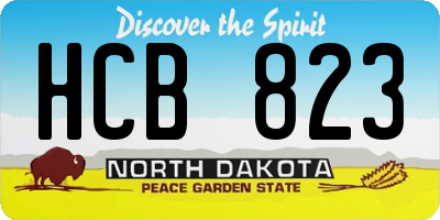 ND license plate HCB823