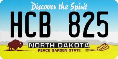 ND license plate HCB825