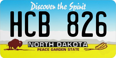 ND license plate HCB826