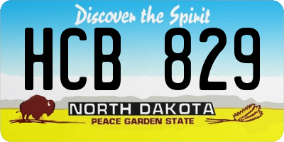 ND license plate HCB829